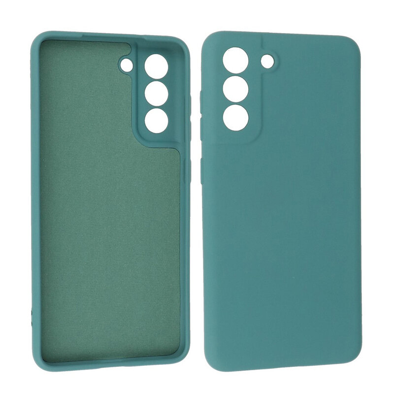 Étui en TPU couleur mode de 2,0 mm d'épaisseur pour Samsung Galaxy S21 FE vert foncé