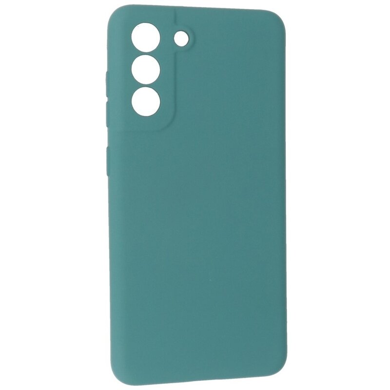 Étui en TPU couleur mode de 2,0 mm d'épaisseur pour Samsung Galaxy S21 FE vert foncé