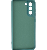 Carcasa de TPU de color de moda gruesa de 2.0 mm para Samsung Galaxy S21 FE verde oscuro