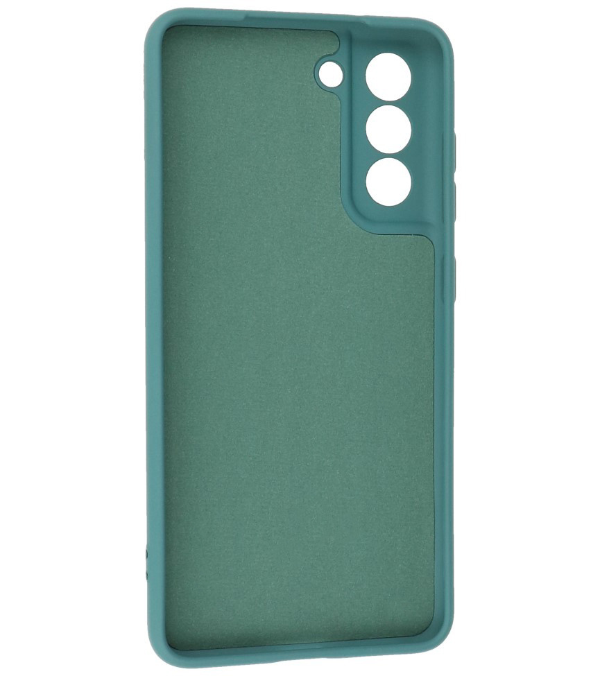 2,0 mm tyk mode farve TPU taske til Samsung Galaxy S21 FE mørkegrøn