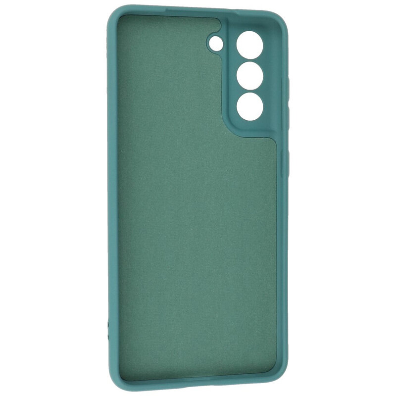 Étui en TPU couleur mode de 2,0 mm d'épaisseur pour Samsung Galaxy S21 FE vert foncé