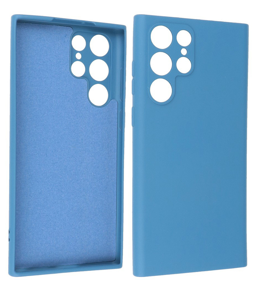 2.0mm Fashion Color TPU Hoesje voor Samsung Galaxy S22 Ultra Navy