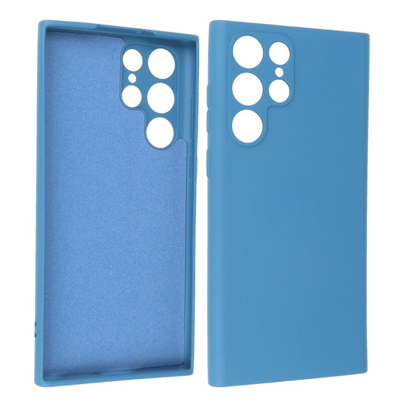 Coque en TPU Couleur Mode 2.0mm pour Samsung Galaxy S22 Ultra Bleu Marine
