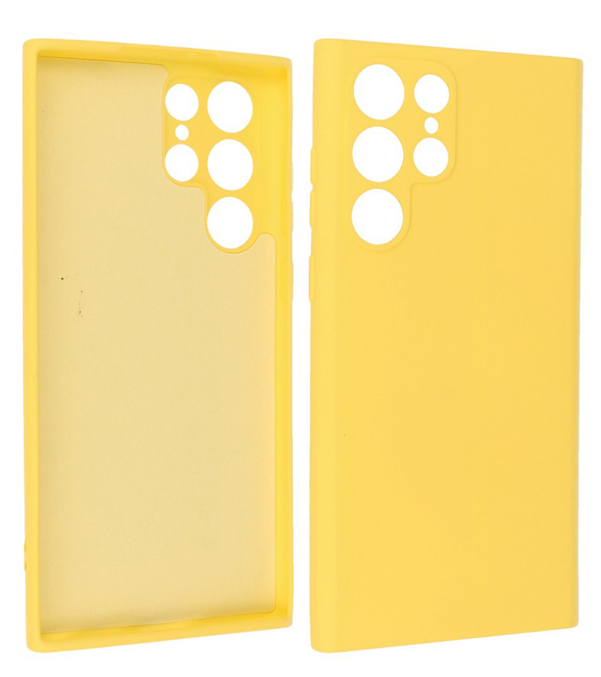 2.0mm Fashion Color TPU Case for Samsung Galaxy S22 Ultra Yellow