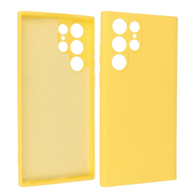 Coque en TPU Couleur Mode 2.0mm pour Samsung Galaxy S22 Ultra Jaune