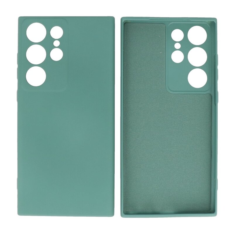 Fashion Color TPU Hoesje Samsung Galaxy S23 Ultra Donker Groen