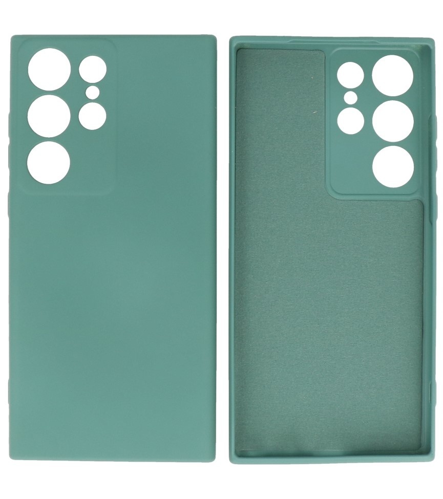 Fashion Color TPU Hoesje Samsung Galaxy S23 Ultra Donker Groen