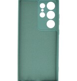 Fashion Color TPU Hoesje Samsung Galaxy S23 Ultra Donker Groen