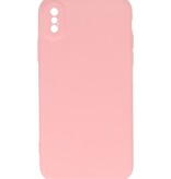 2.0mm Fashion Color TPU Hoesje voor iPhone X - Xs Roze