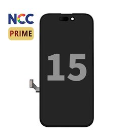 Soporte LCD NCC Prime Incell para iPhone 15 negro + cristal completo MF gratis - Copia