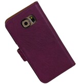 Lavato Custodia in pelle stile del libro per la galassia S6 G920F Viola