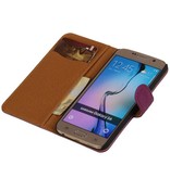 Washed Leather Bookstyle Case for Galaxy S6 G920F Purple