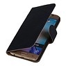 Vasket Læder Book Style Taske til Galaxy A7 Mørkeblå