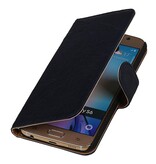 Lavé livre en cuir Style pour Galaxy E5 bleu foncé