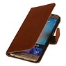 Lavé livre en cuir Style pour Galaxy E5 Brown