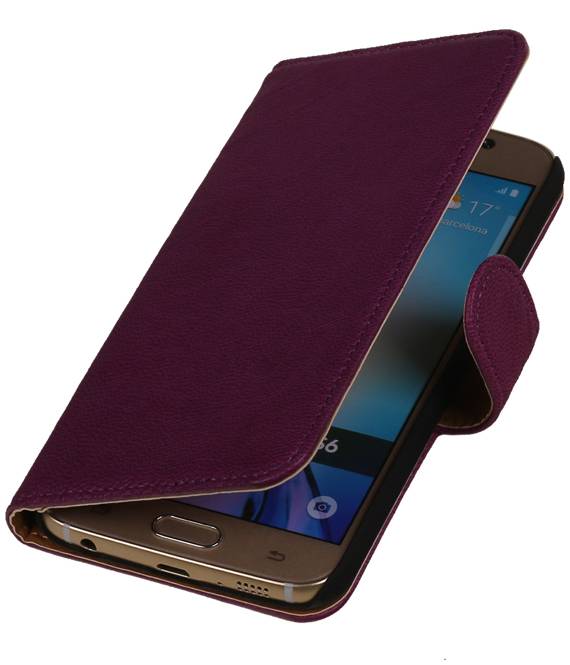 Washed Leather Bookstyle Case for Galaxy E5 Purple
