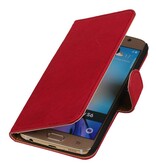 Gewaschenem Leder-Buch-Art Fall für Galaxie E5 Rosa