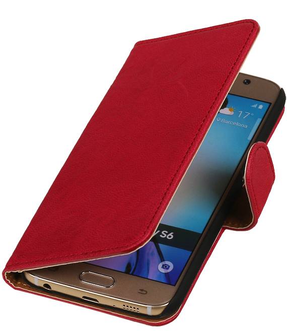 Lavé livre en cuir Style pour Galaxy E5 Rose
