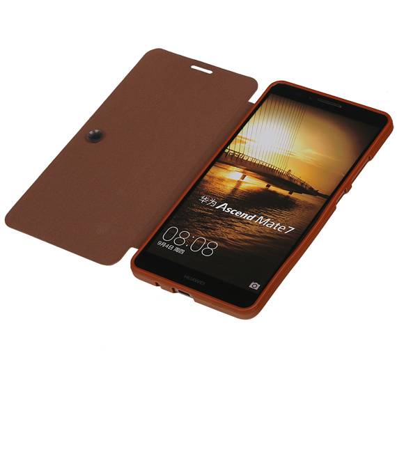 Easy Booktype hoesje voor Huawei Ascend Mate 7 Bruin