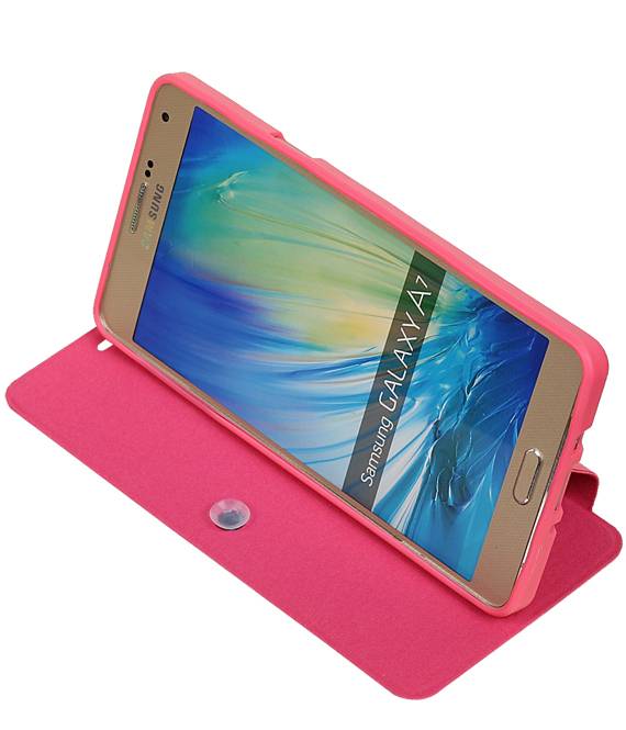 Caso Tipo EasyBook per Galaxy A7 Rosa