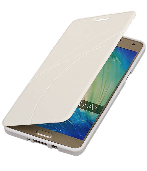 Caso Tipo EasyBook per Galaxy A7 Bianco