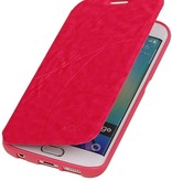 Caso Tipo EasyBook para Galaxy S6 Edge G925 rosa