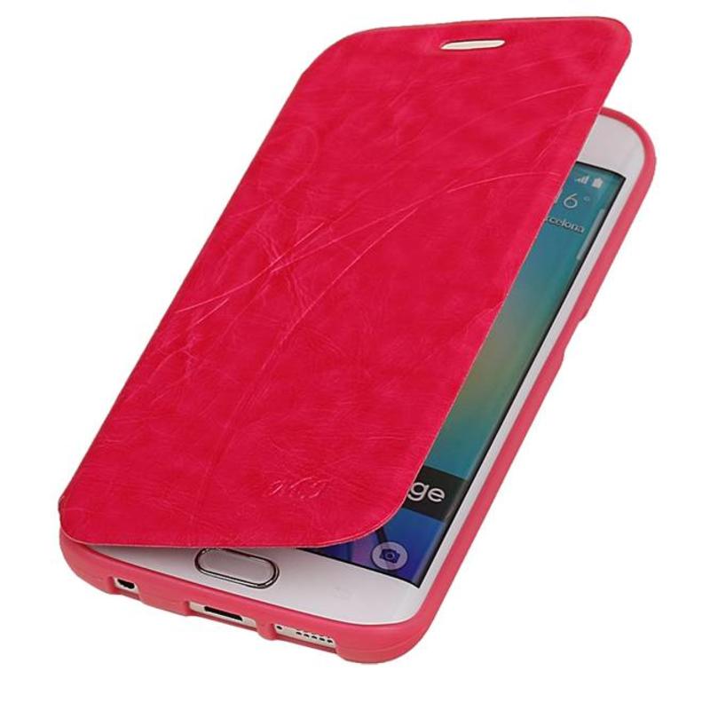 EasyBook Type Taske til Galaxy S6 Edge G925 Pink