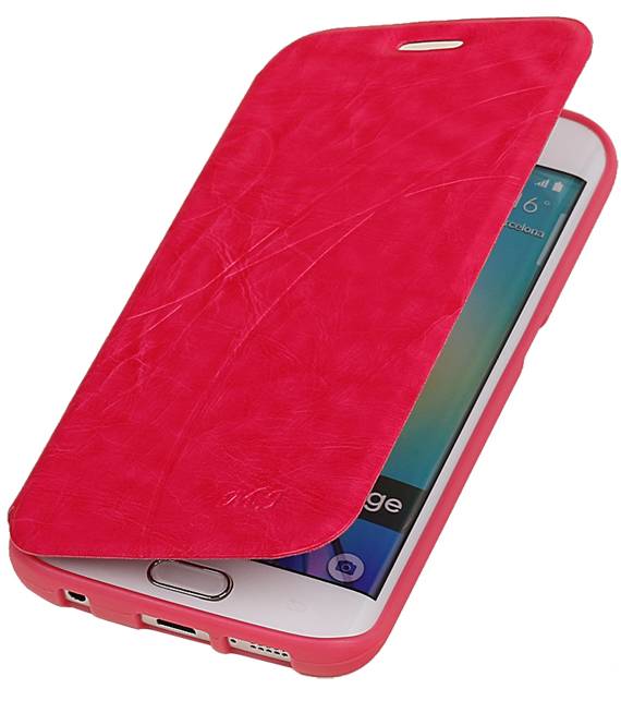 Caso Tipo EasyBook para Galaxy S6 Edge G925 rosa