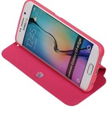 Caso Tipo EasyBook para Galaxy S6 Edge G925 rosa