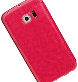 Caso Tipo EasyBook para Galaxy S6 Edge G925 rosa