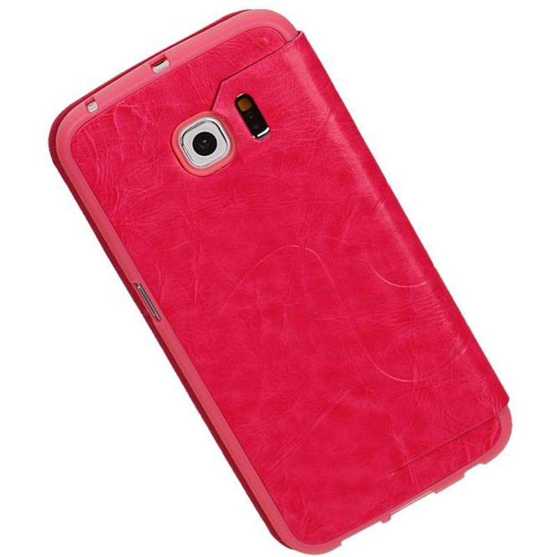 Caso Tipo EasyBook para Galaxy S6 Edge G925 rosa