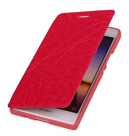 Caso Tipo EasyBook per Huawei Ascend P7 Rosa