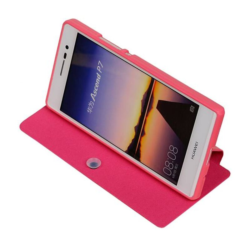 Caso Tipo EasyBook per Huawei Ascend P7 Rosa