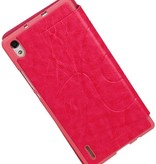 Caso Tipo EasyBook para Huawei Ascend P7 rosa