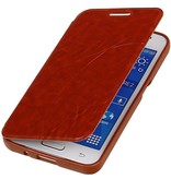 Caso Tipo EasyBook para Galaxy Core II G355H Brown