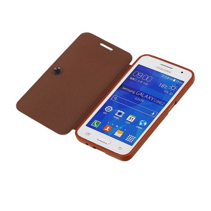 Easy Booktype hoesje voor Galaxy Core II G355H Bruin