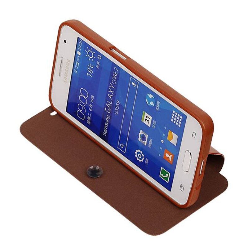 Easy Booktype hoesje voor Galaxy Core II G355H Bruin