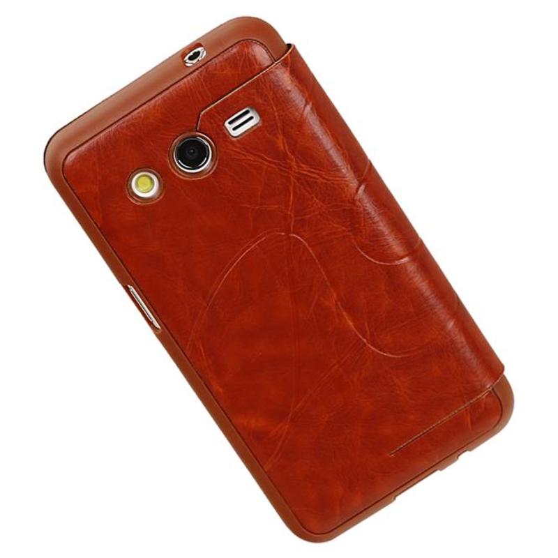 Caso Tipo EasyBook para Galaxy Core II G355H Brown