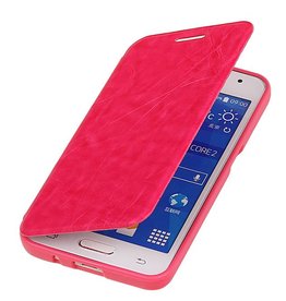 Caso Tipo EasyBook para Galaxy Core II G355H rosa