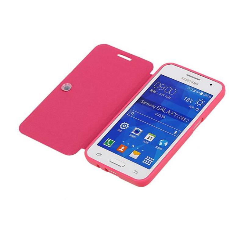 EasyBook Type Taske til Galaxy Core II G355H Pink