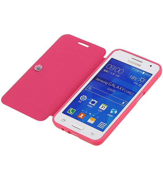 EasyBook Type Taske til Galaxy Core II G355H Pink