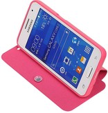 Caso Tipo EasyBook para Galaxy Core II G355H rosa