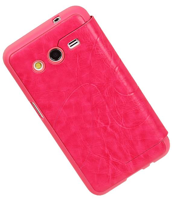 Caso Tipo EasyBook para Galaxy Core II G355H rosa