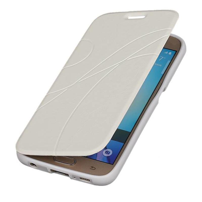 Caso Tipo EasyBook para Galaxy S6 G920F Blanca