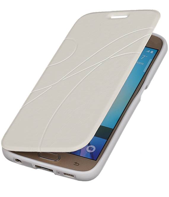 Caso Tipo EasyBook para Galaxy S6 G920F Blanca