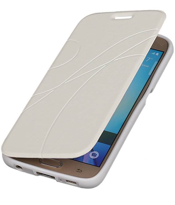 EasyBook Type Taske til Galaxy S6 G920F Hvid