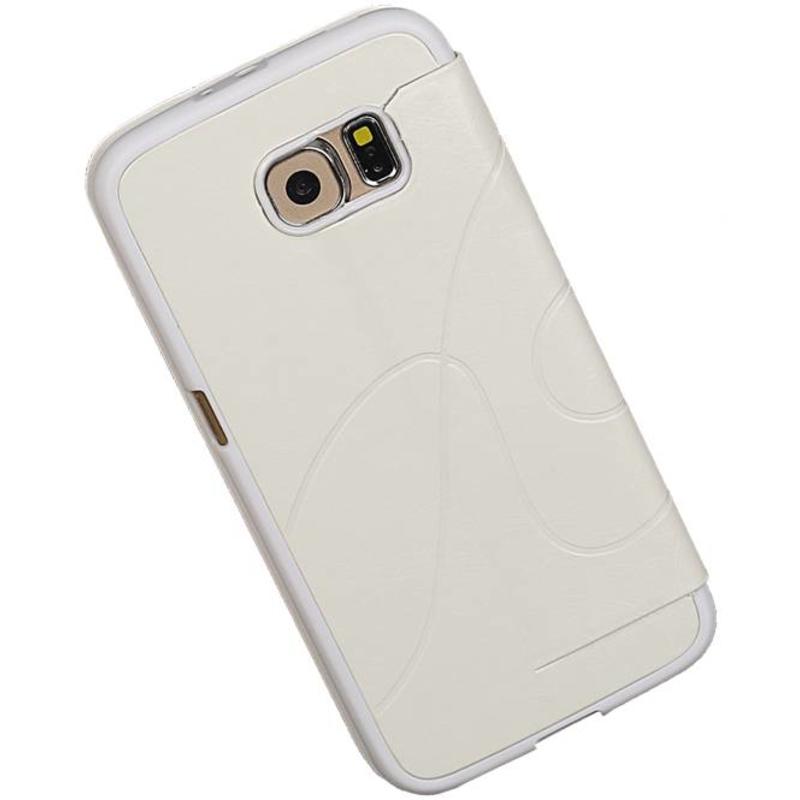EasyBook Type Taske til Galaxy S6 G920F Hvid