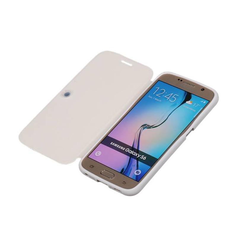 EasyBook Type Taske til Galaxy S6 G920F Hvid