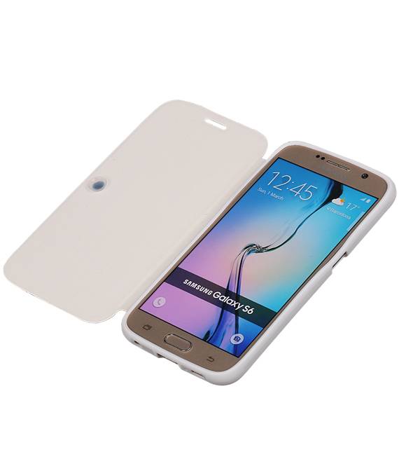 Caso Tipo EasyBook para Galaxy S6 G920F Blanca