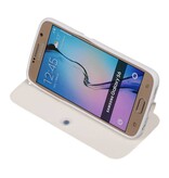 Caso Tipo EasyBook para Galaxy S6 G920F Blanca